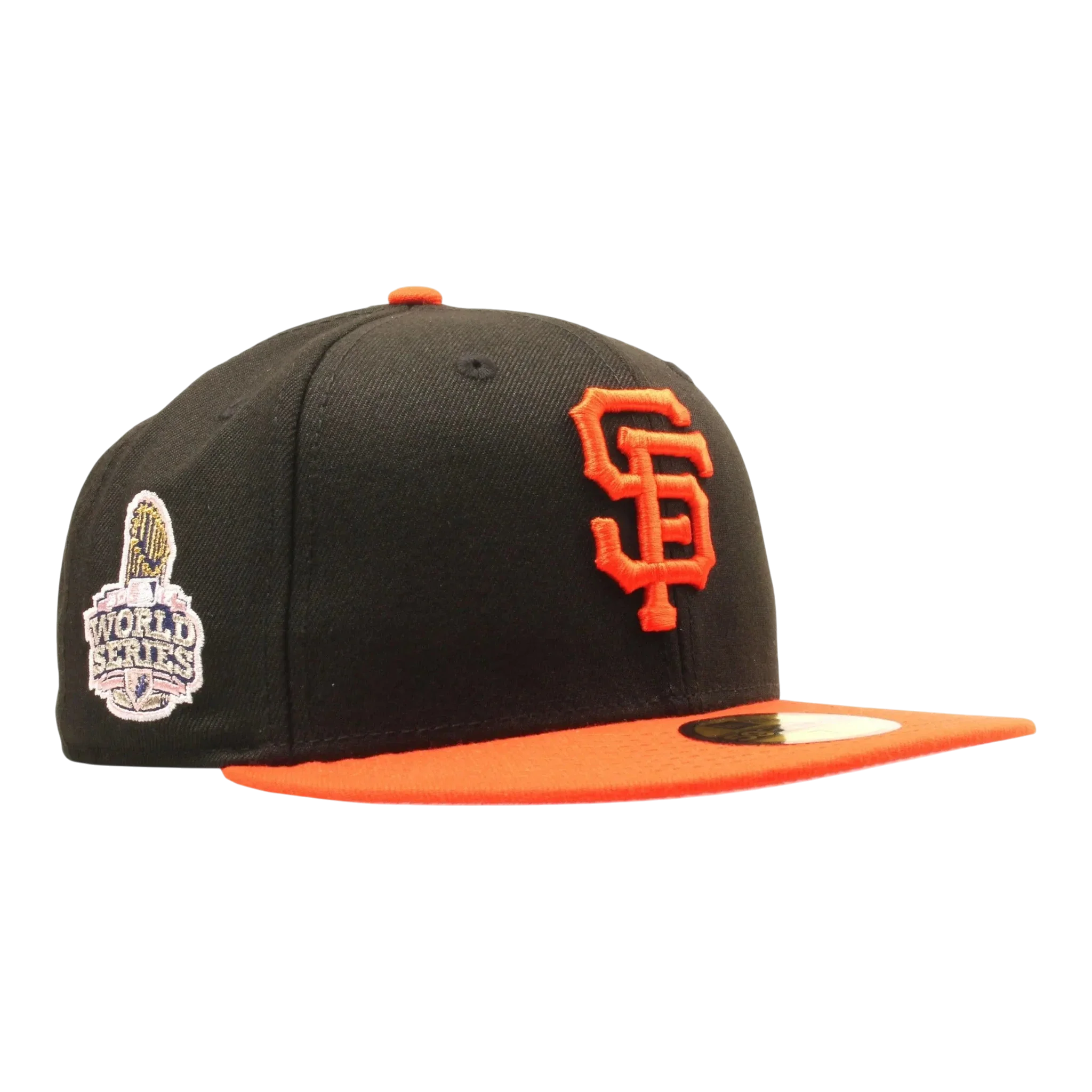 New Era 59FIFTY MLB San Francisco Giants 2012 World Series Side Patch Men Fitted Hat Pink UV Black