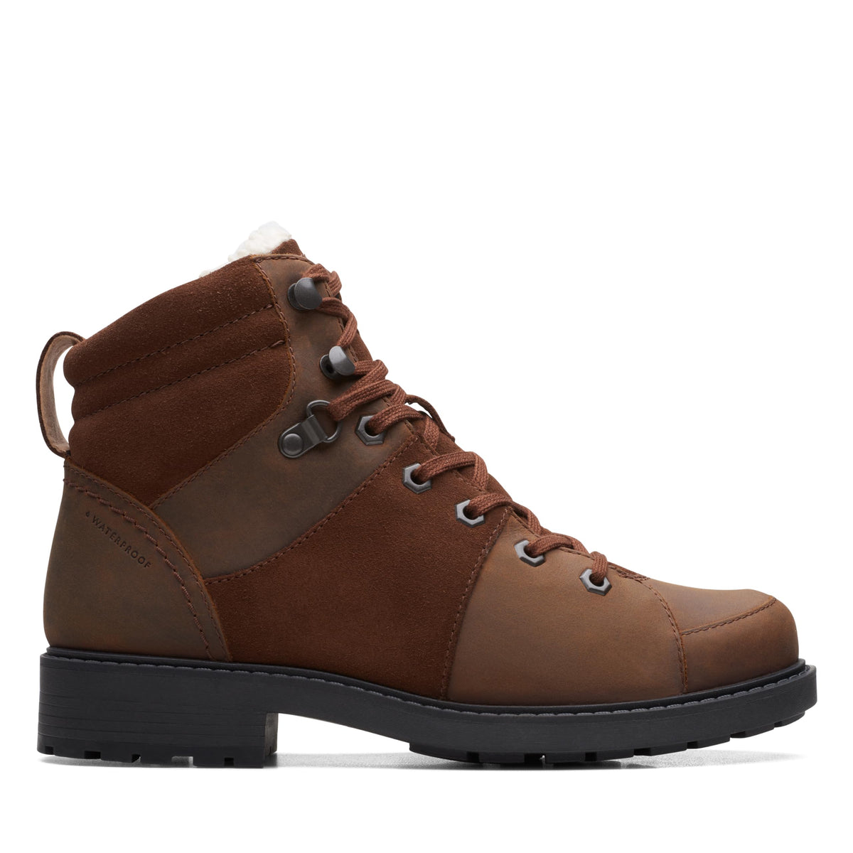 Clarks Orinoco2 Hike WP Women's Brown Wool-Lined Nubuck 26167569 — product view 1