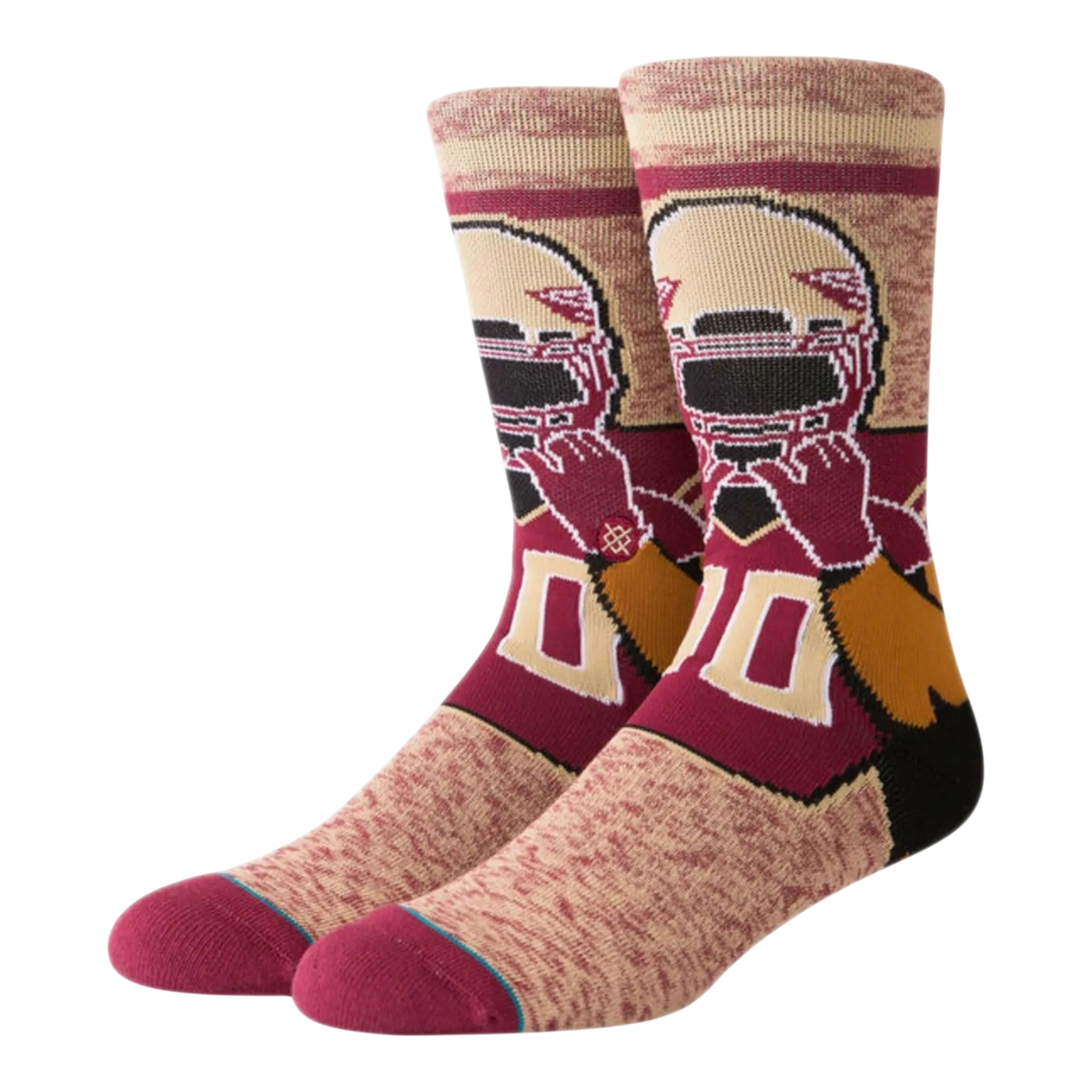 Stance NCAA Florida State University Classic Mascot Men's Crew Socks β Maroon