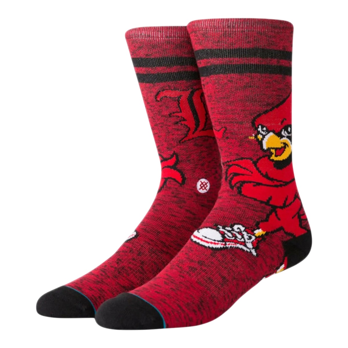 Stance NCAA Louisville Louie Character Men's Crew Socks β Red