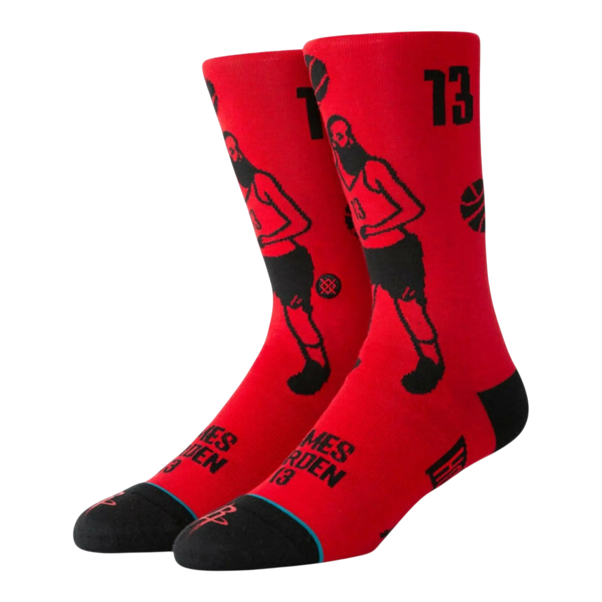 Stance Harden Stencil Men's Crew Socks β Red/Black