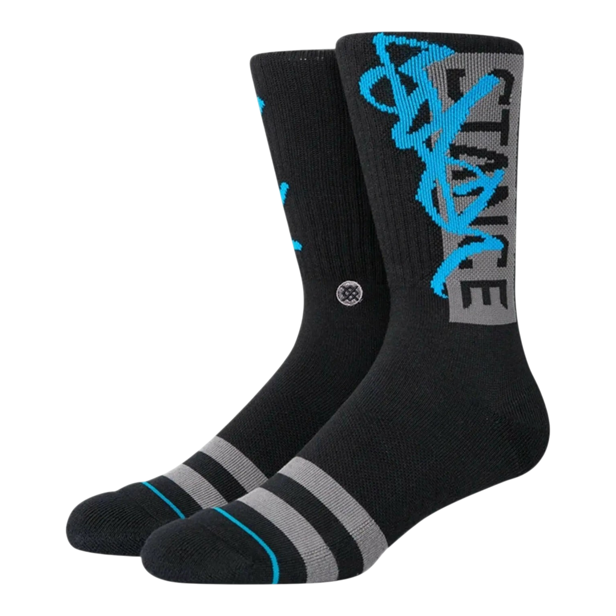 Stance Stash OG Men's Crew Socks β Black/Grey/Blue