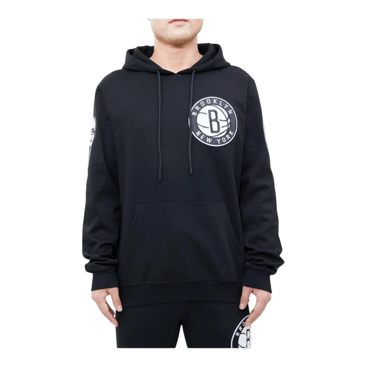 Pro Standard NBA Brooklyn Nets Logo Blended Men's Hoodie — Black – product view 1