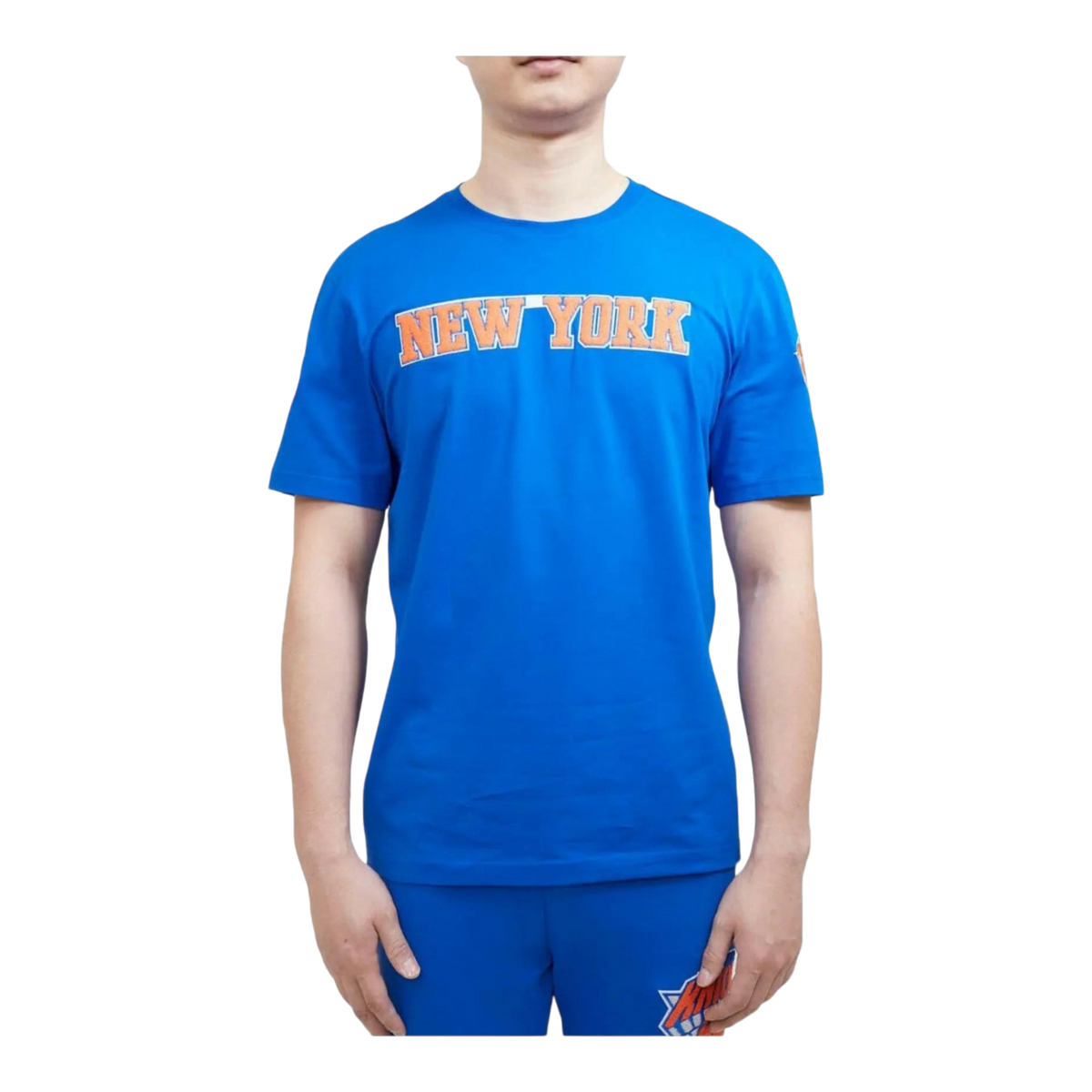 Pro Standard New York Knicks Classic Chenille Men's T-Shirt — Blue – product view 1