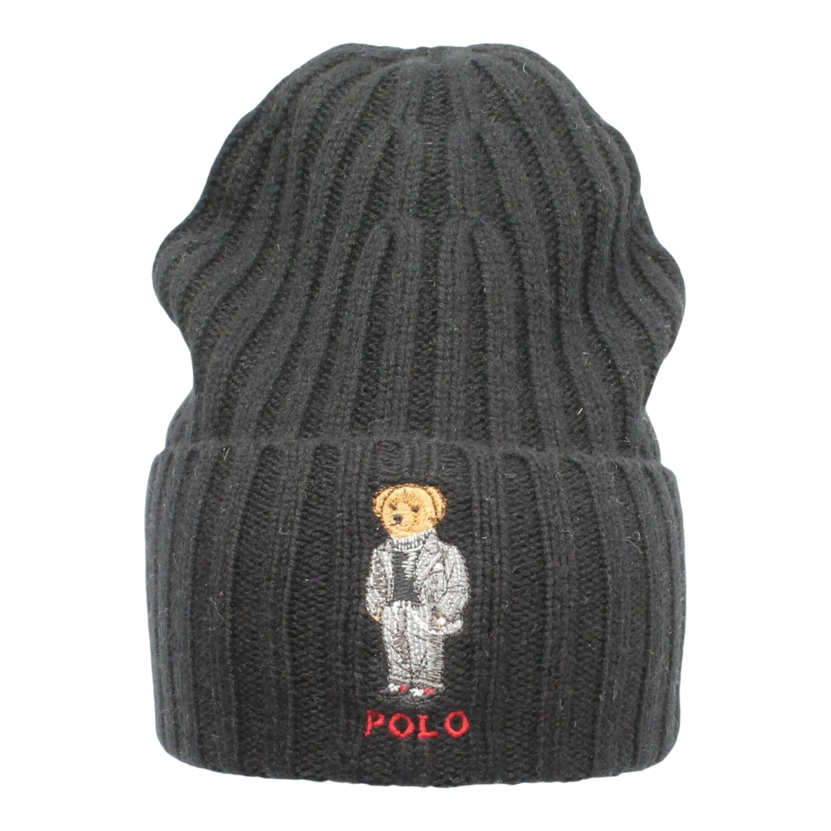 Polo Ralph Lauren Polo Bear Chalk-Stripe Knit Cuffed Beanie Hat Navy – product view 1