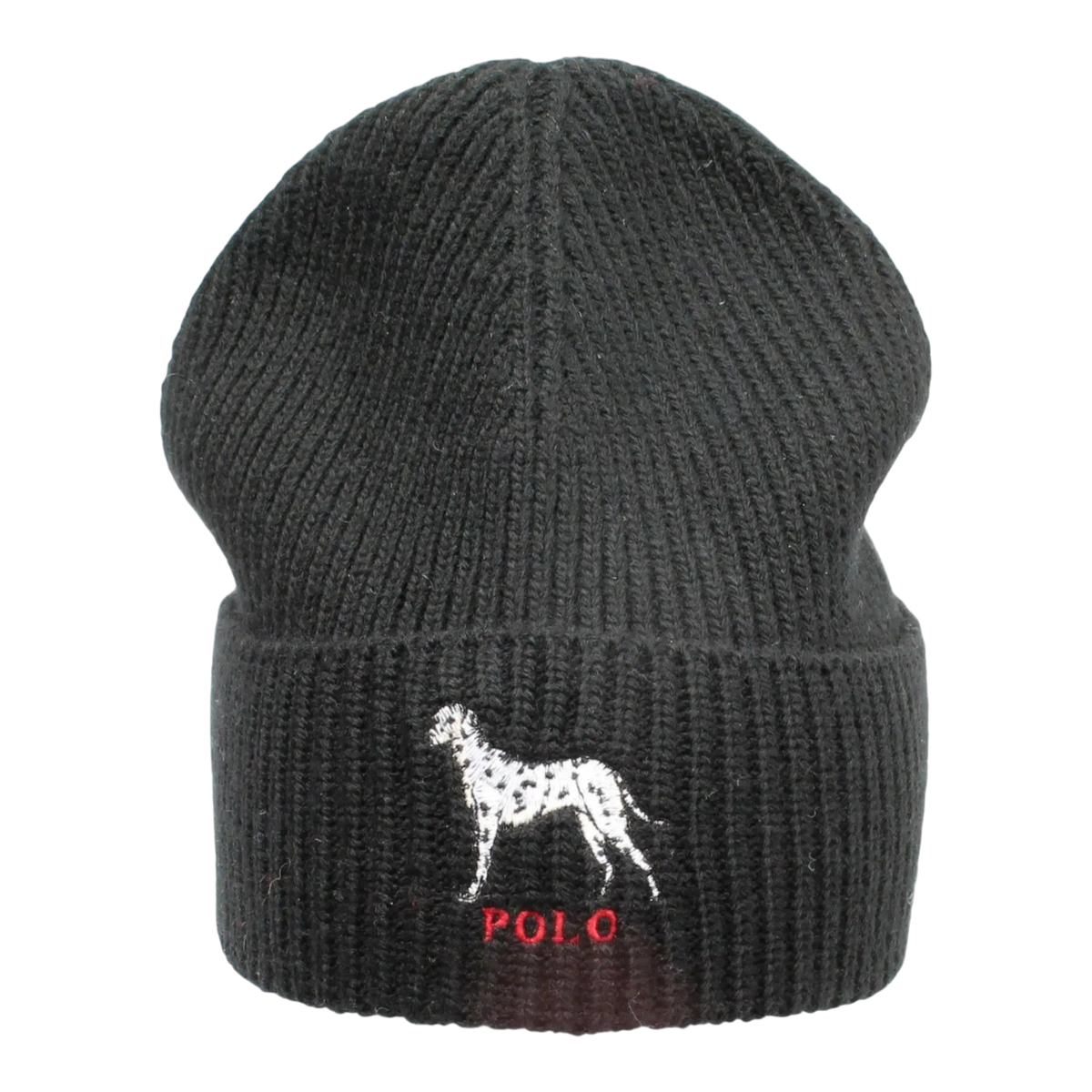 Polo Ralph Lauren Dalmatian Dog Knit Cuffed Beanie Hat Black – product view 1