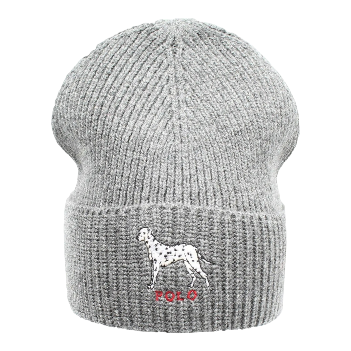 Polo Ralph Lauren Dalmatian Dog Knit Cuffed Beanie Hat Charcoal – product view 1