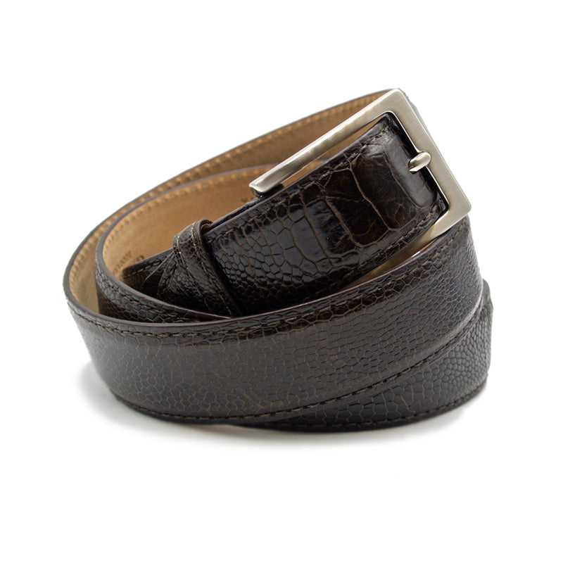 Zelli Italia Men's 73-115-BRN OSTRICH LEG Belt, Brown