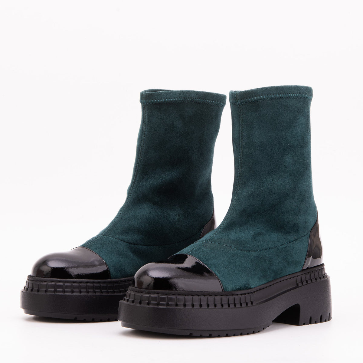 Vinci Leather The Sorella Deep Teal Suede Leather Women’s Boot – product view 2