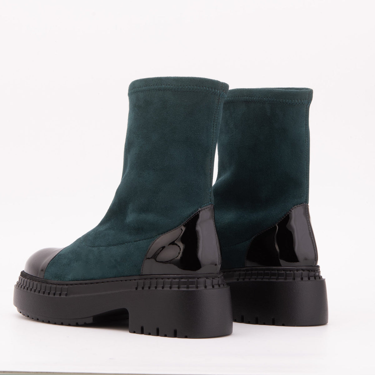 Vinci Leather The Sorella Deep Teal Suede Leather Women’s Boot – product view 4