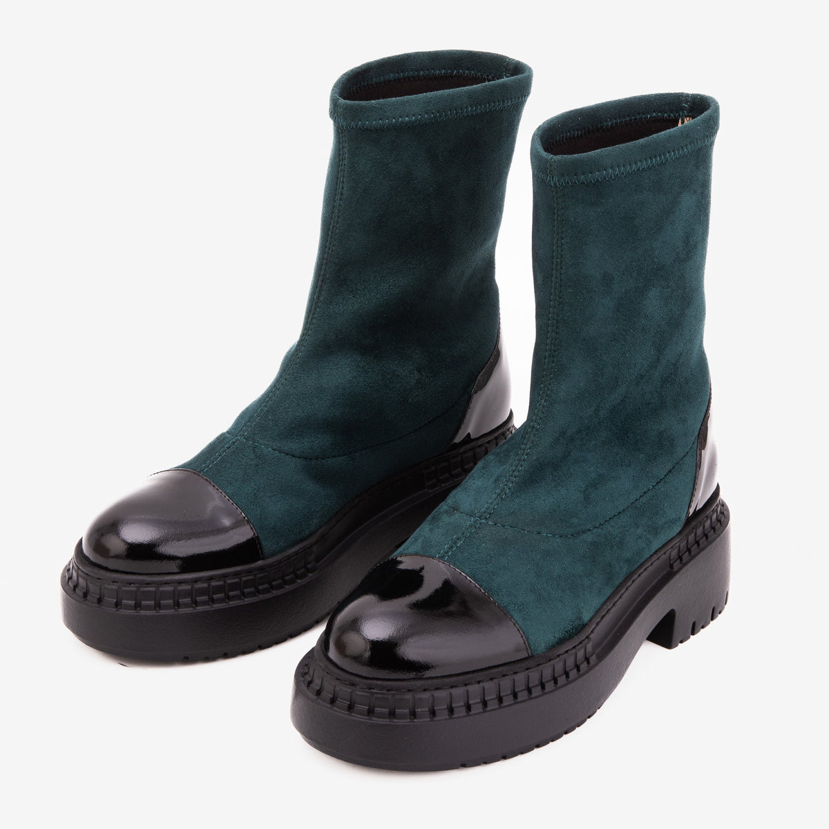 Vinci Leather The Sorella Deep Teal Suede Leather Women’s Boot – product view 6