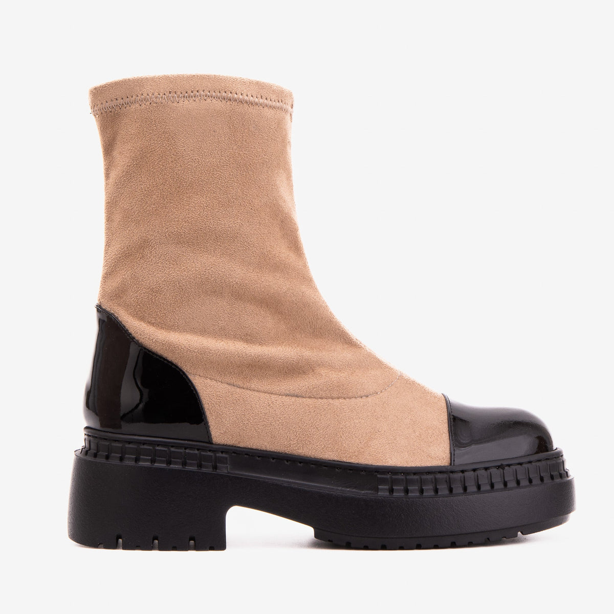 Vinci Leather The Sorella Black Tip Beige & black Suede Leather Women’s Boot – product view 1