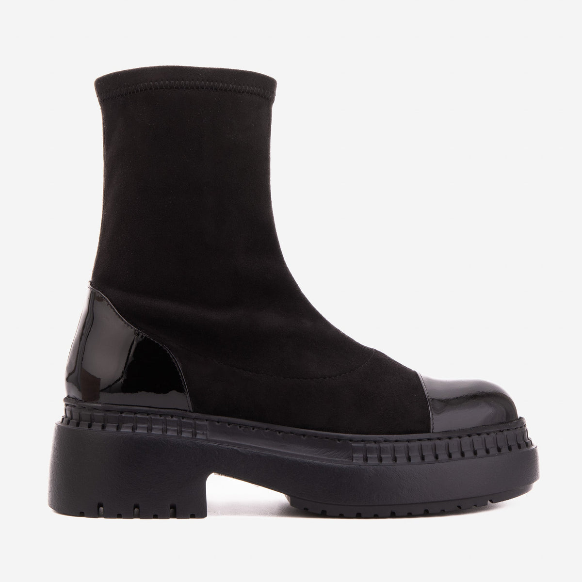 Vinci Leather The Sorella Black Tip Suede Leather Women’s Boot – product view 1