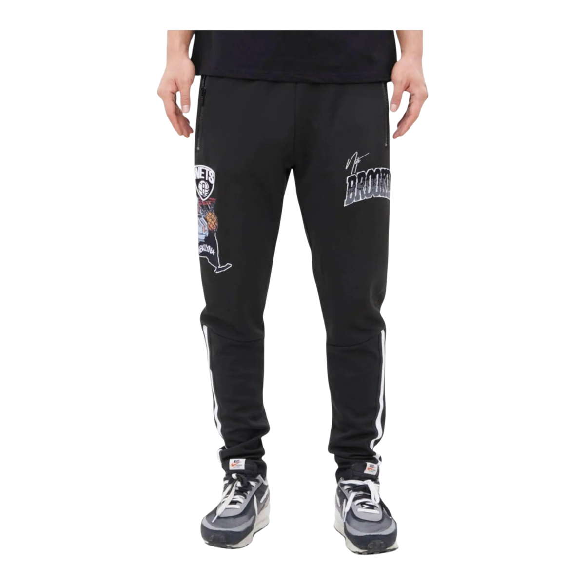Pro Standard Brooklyn Nets Home Town Men's Track Pants — Black – product view 1