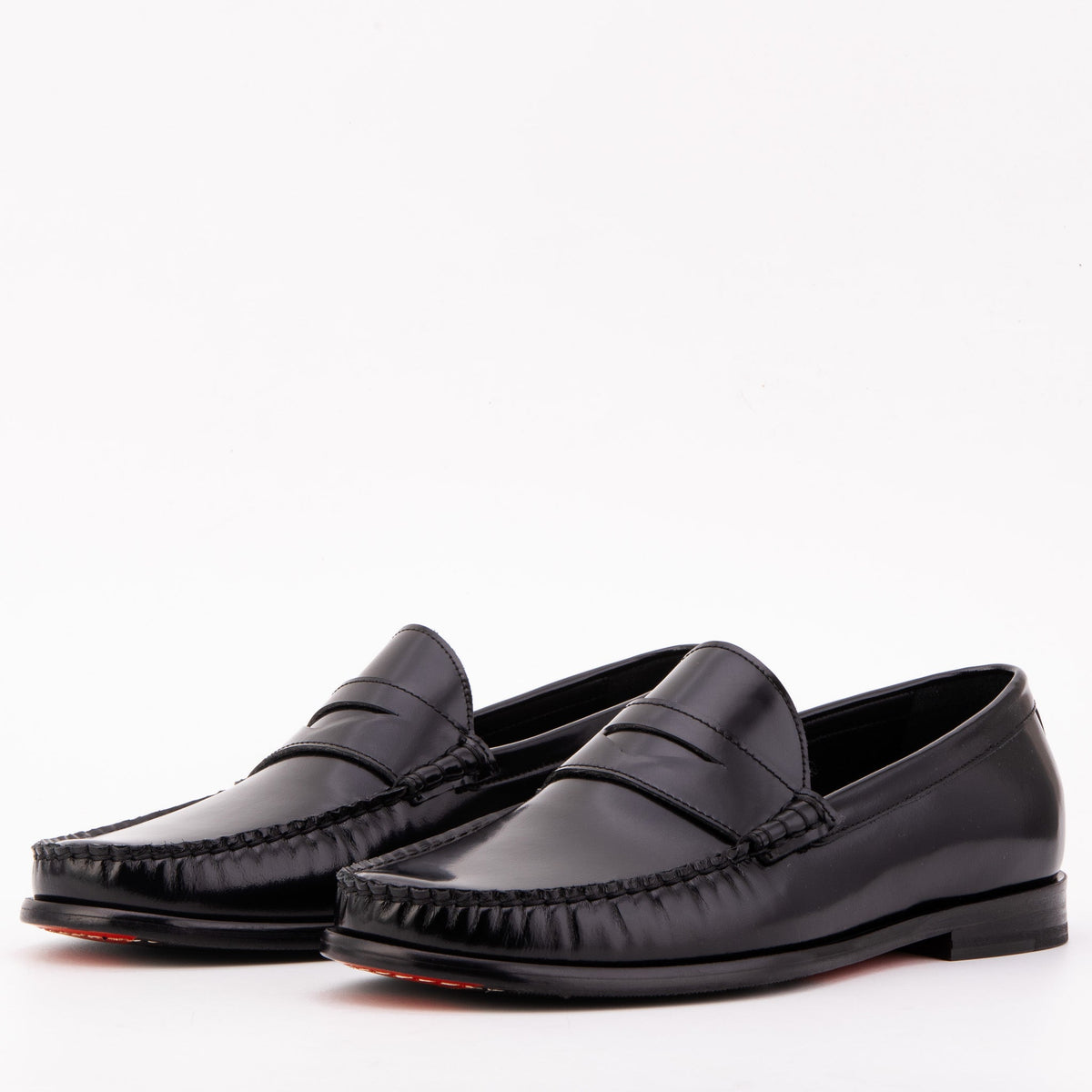 Vinci Leather The Belmont Black Polished Leather Men Loafer – product view 2