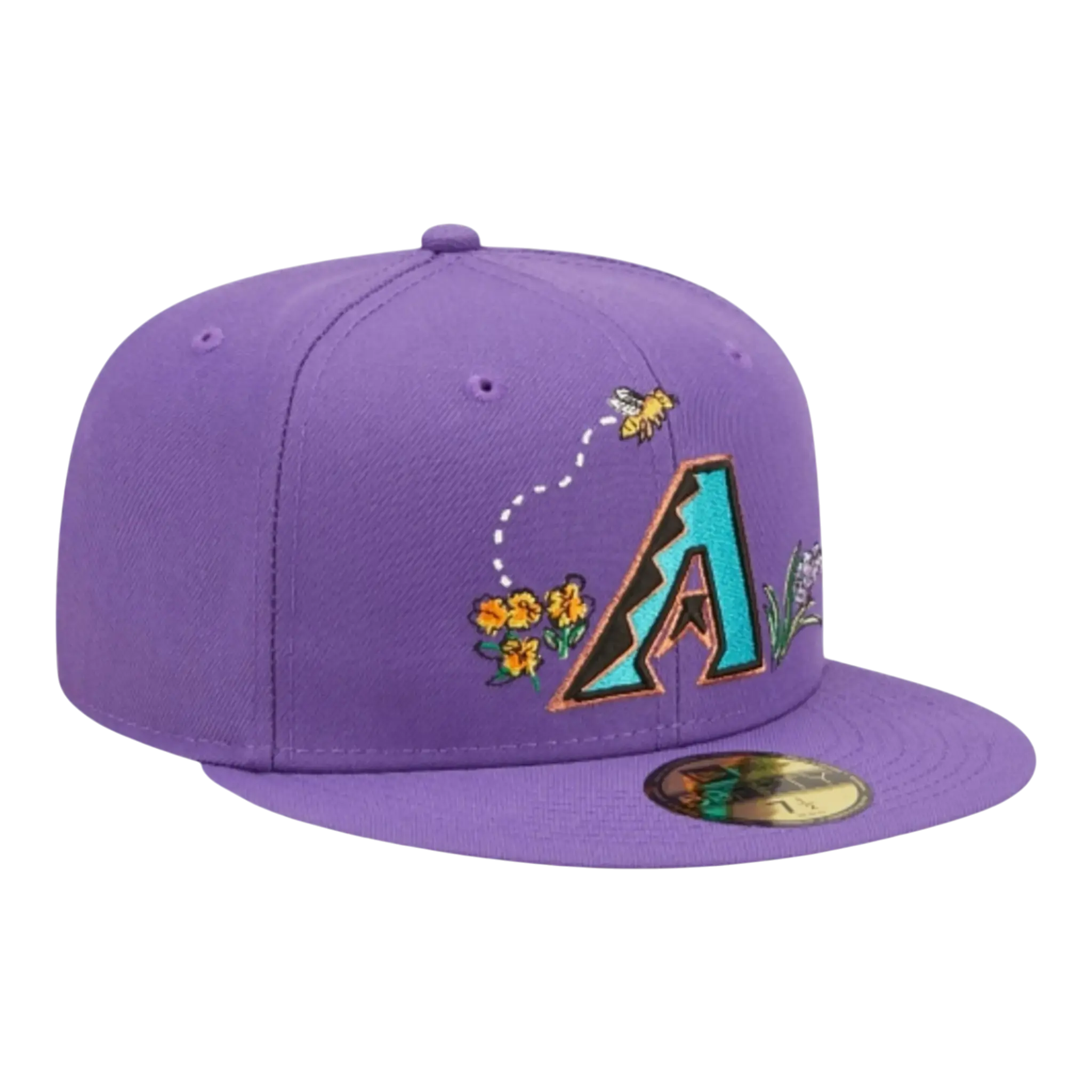 New Era Arizona Diamondbacks Watercolor Floral Men Fitted Hat Purple