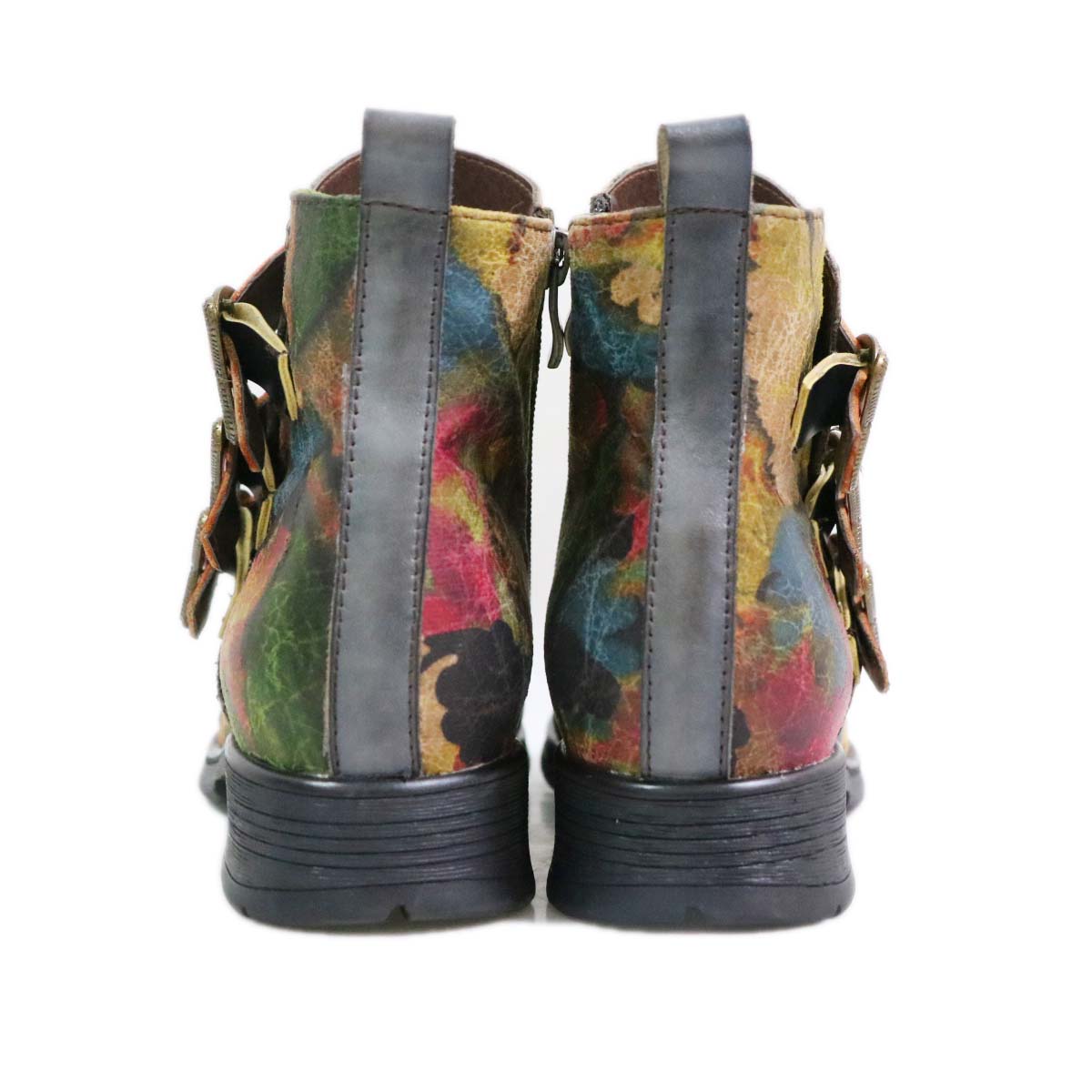 Genuine Leather Hand Painted Flat Boots – product view 7