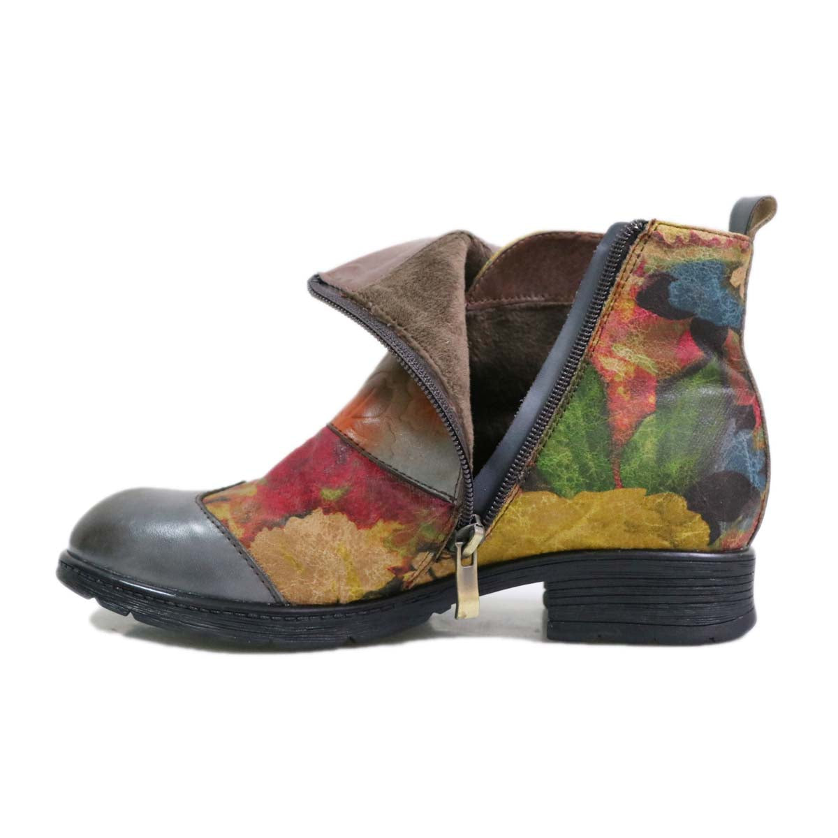Genuine Leather Hand Painted Flat Boots – product view 6
