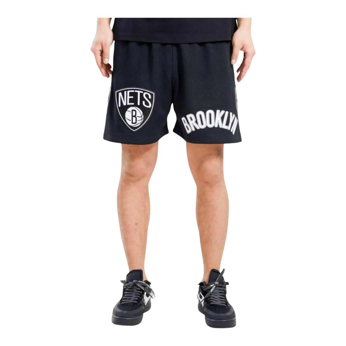 Pro Standard Brooklyn Nets Logo Pro Team Mesh Men's Shorts — Black – product view 1