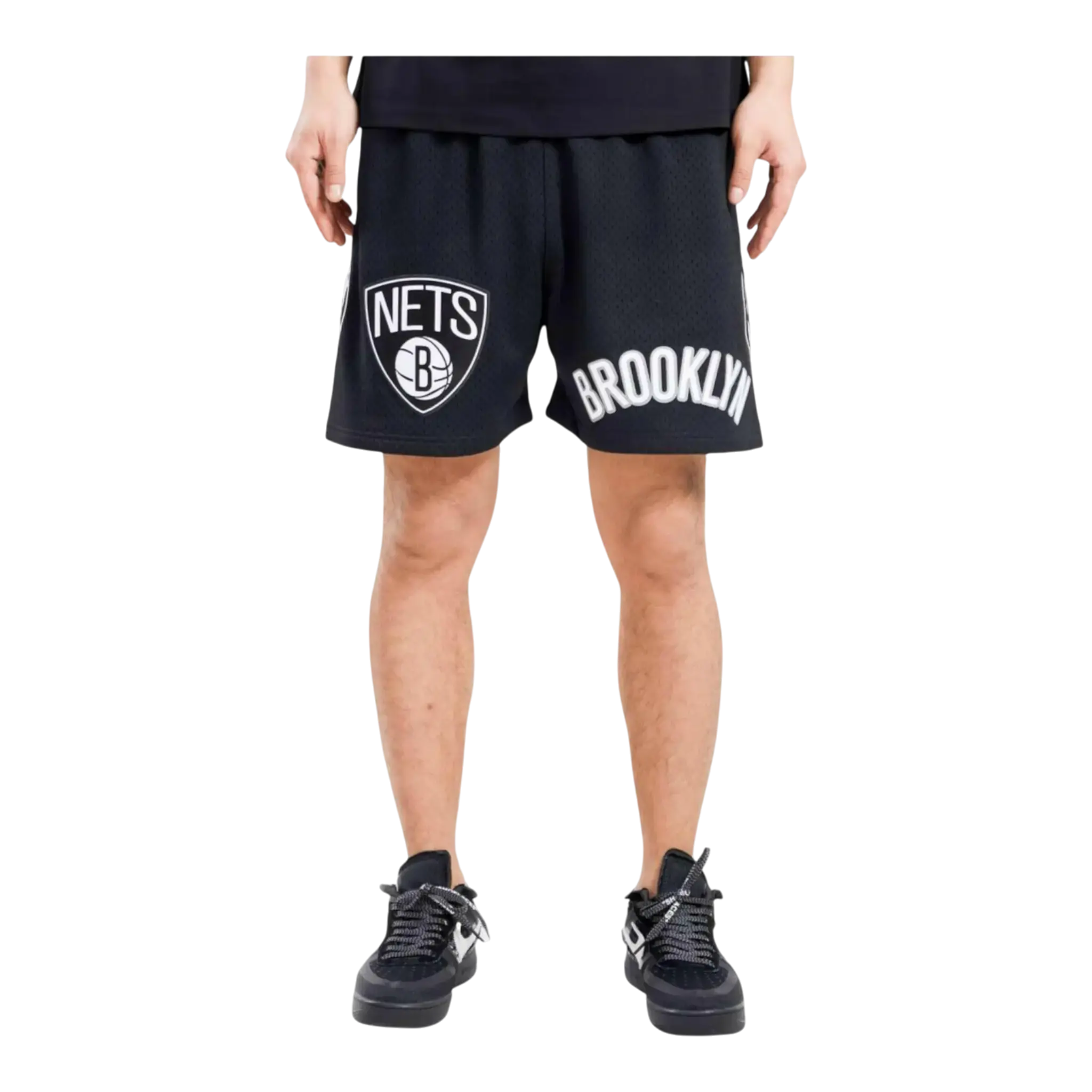 Pro Standard Brooklyn Nets Logo Pro Team Mesh Men's Shorts — Black
