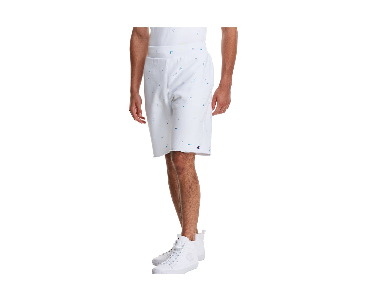 Champion C Life Reverse Weave Paint Splatter Men's Shorts — White