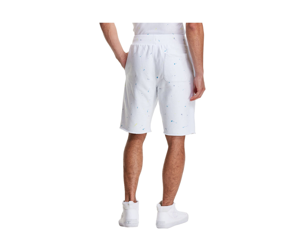 Champion C Life Reverse Weave Paint Splatter Men's Shorts — White