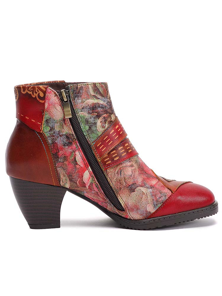Annika Flower Handmade Leather Ankle Boots – product view 6