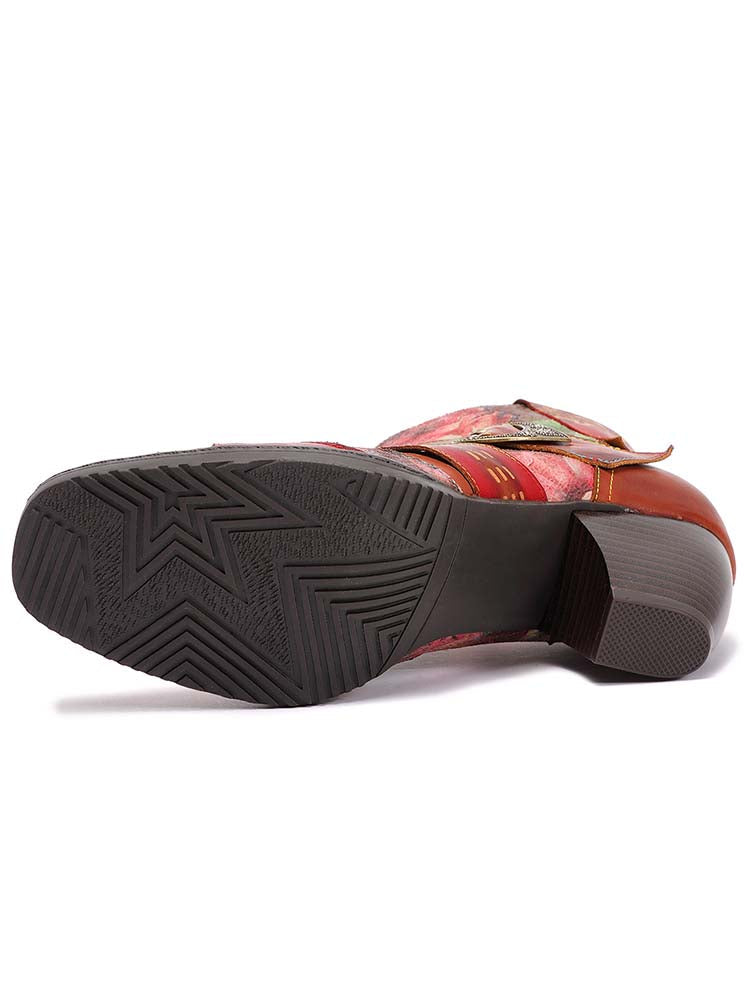 Annika Flower Handmade Leather Ankle Boots – product view 9