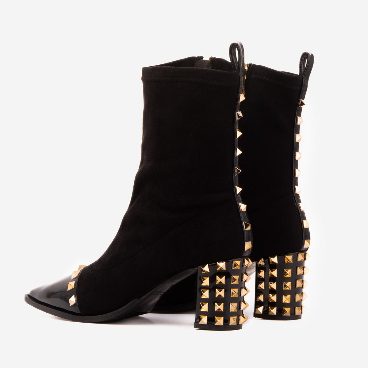 Vinci Leather The Amethyst Studded Black Suede Leather Women’s Boot – product view 4