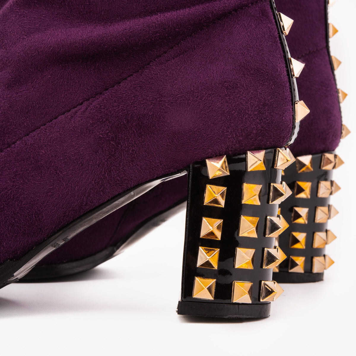Vinci Leather The Amethyst Studded Deep Purple Suede Leather Women’s Boot – product view 5
