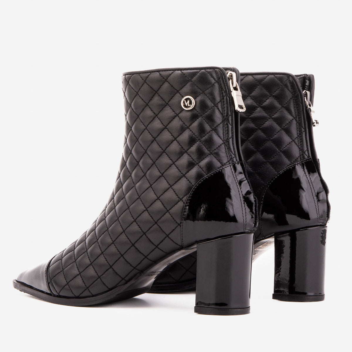 Vinci Leather The Celeste Black Tip Quilted Leather Women’s Boot – product view 4