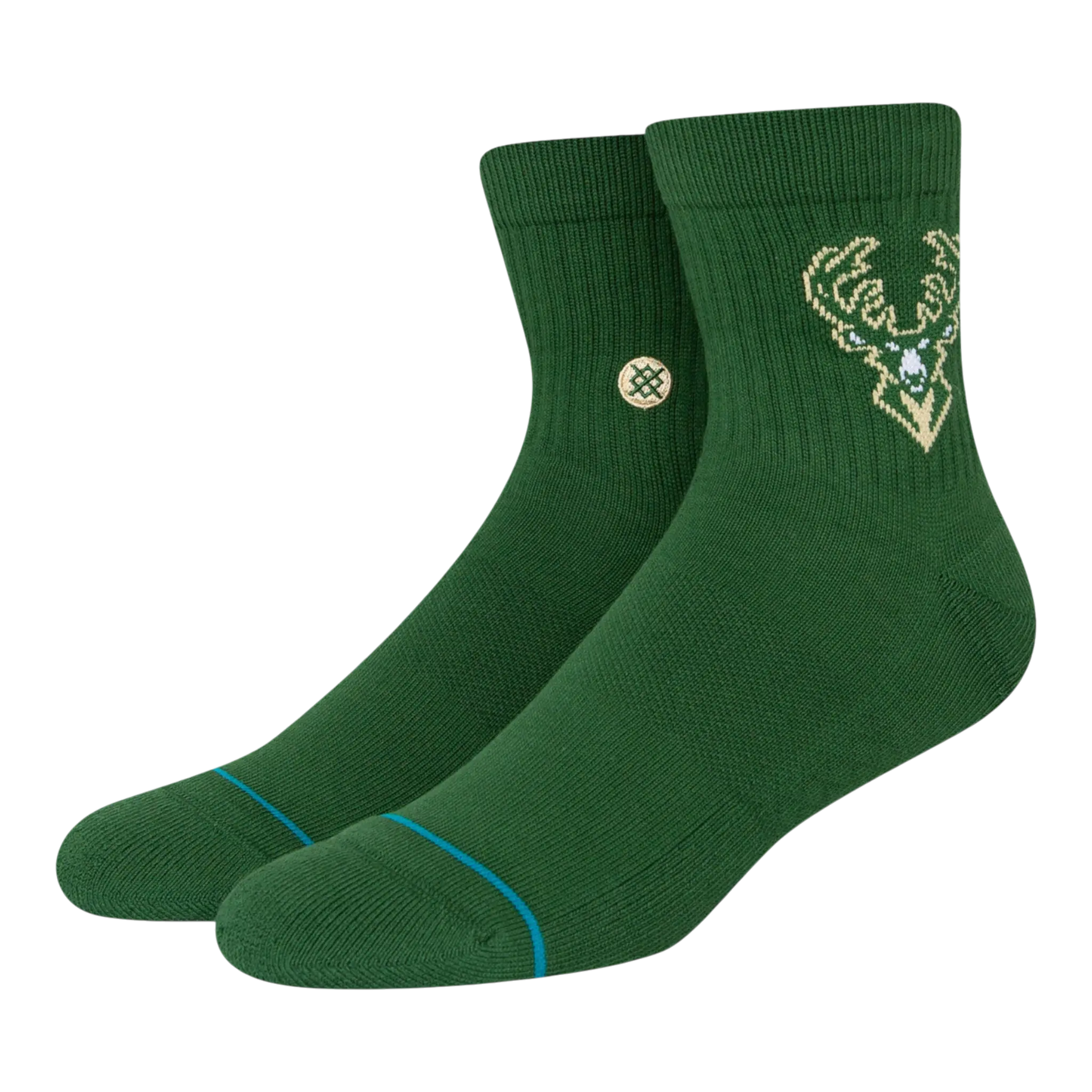 Stance Milwaukee Bucks Quarter Men's Ankle Socks — Dark Green