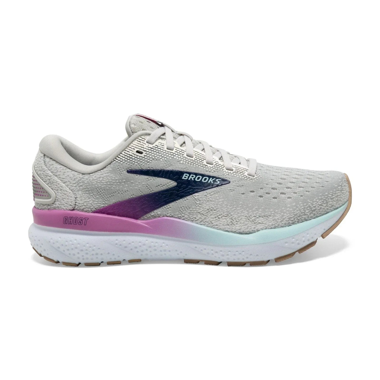 Brooks Ghost 16 Women's Sneakers — White/Gray/Blue Running