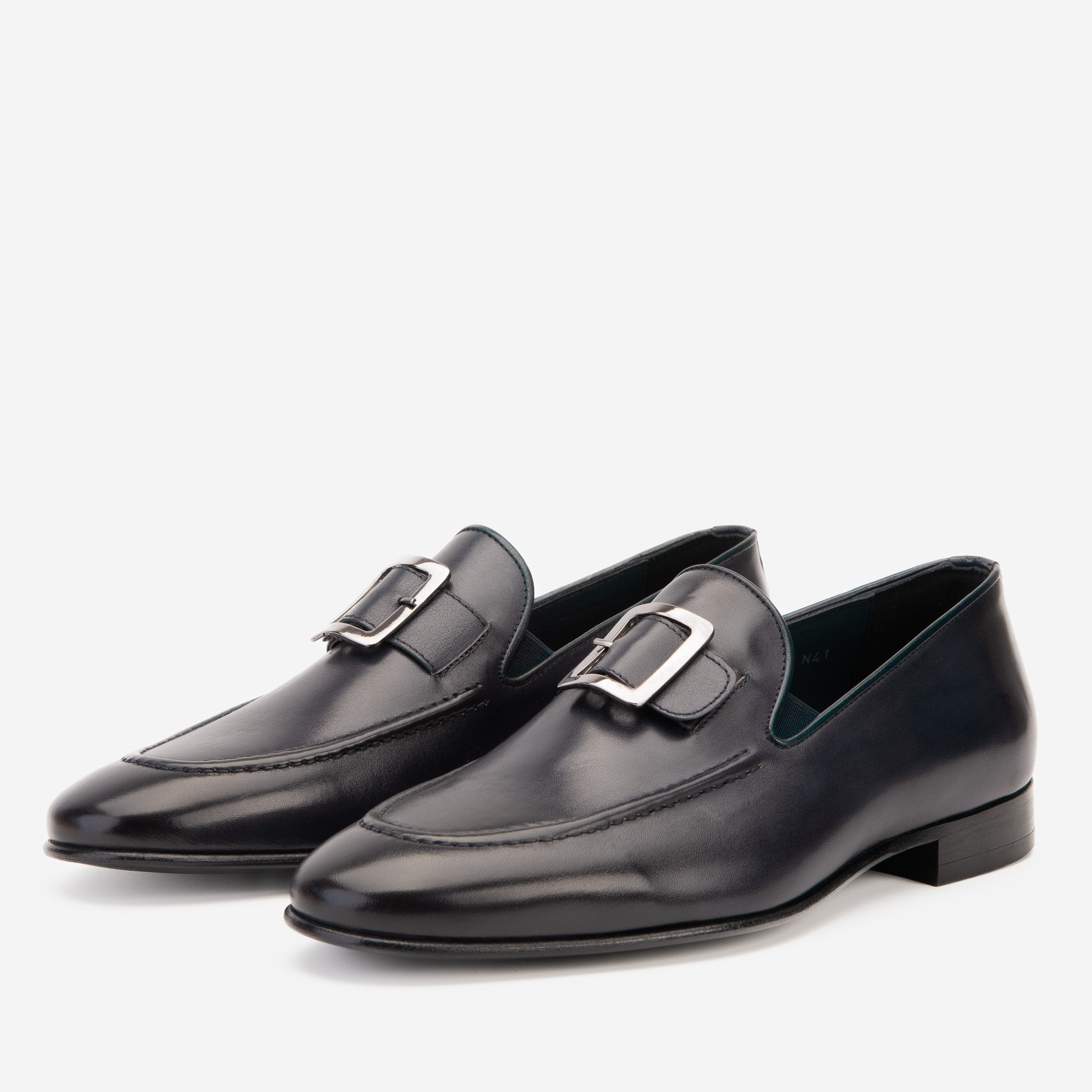 The Astoria Navy Buffalo Leather Menβs Loafer