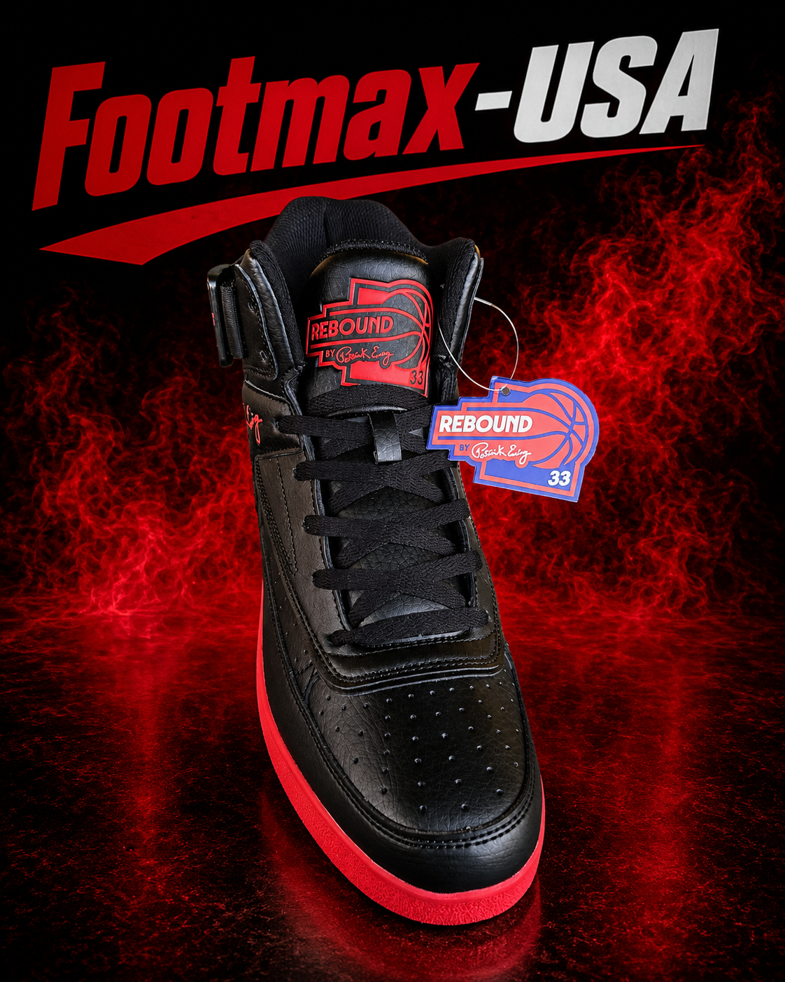 Patrick Ewing 33 Hi-Orion Rebound - 1RBE003-012 (Red / Black) — product view 3