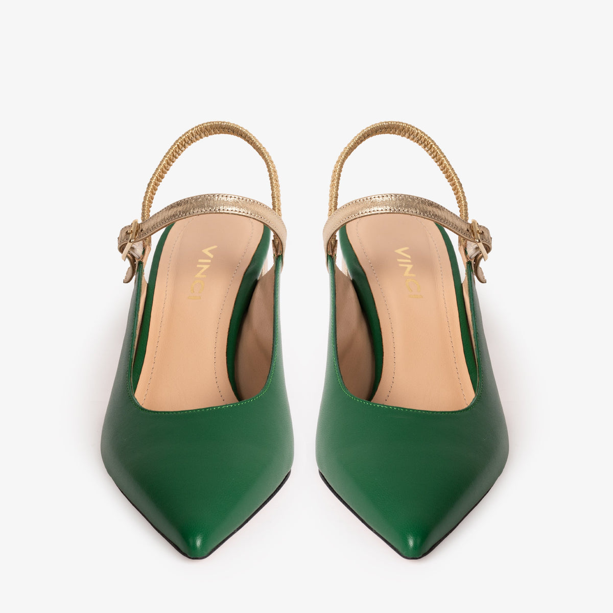 Vinci Leather The Pompei Green Leather Women Slingback Sandal – product view 4