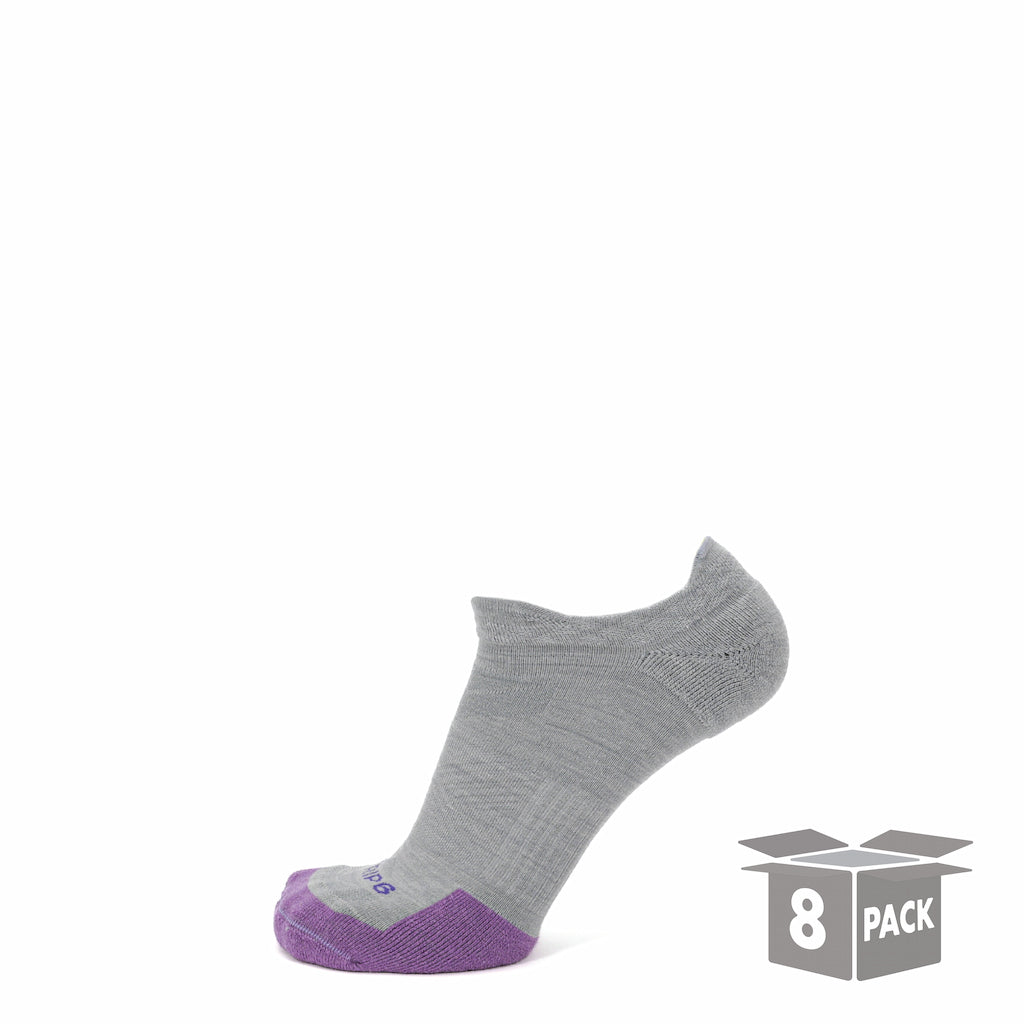 8 Pairs Laurel Run No Show Runweight Merino Wool Sock