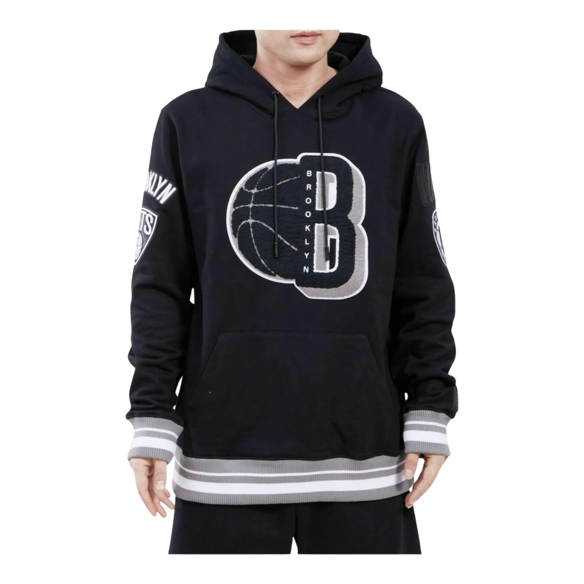 Pro Standard NBA Brooklyn Nets Mash Up Logo P/O Men's Hoodie — Black