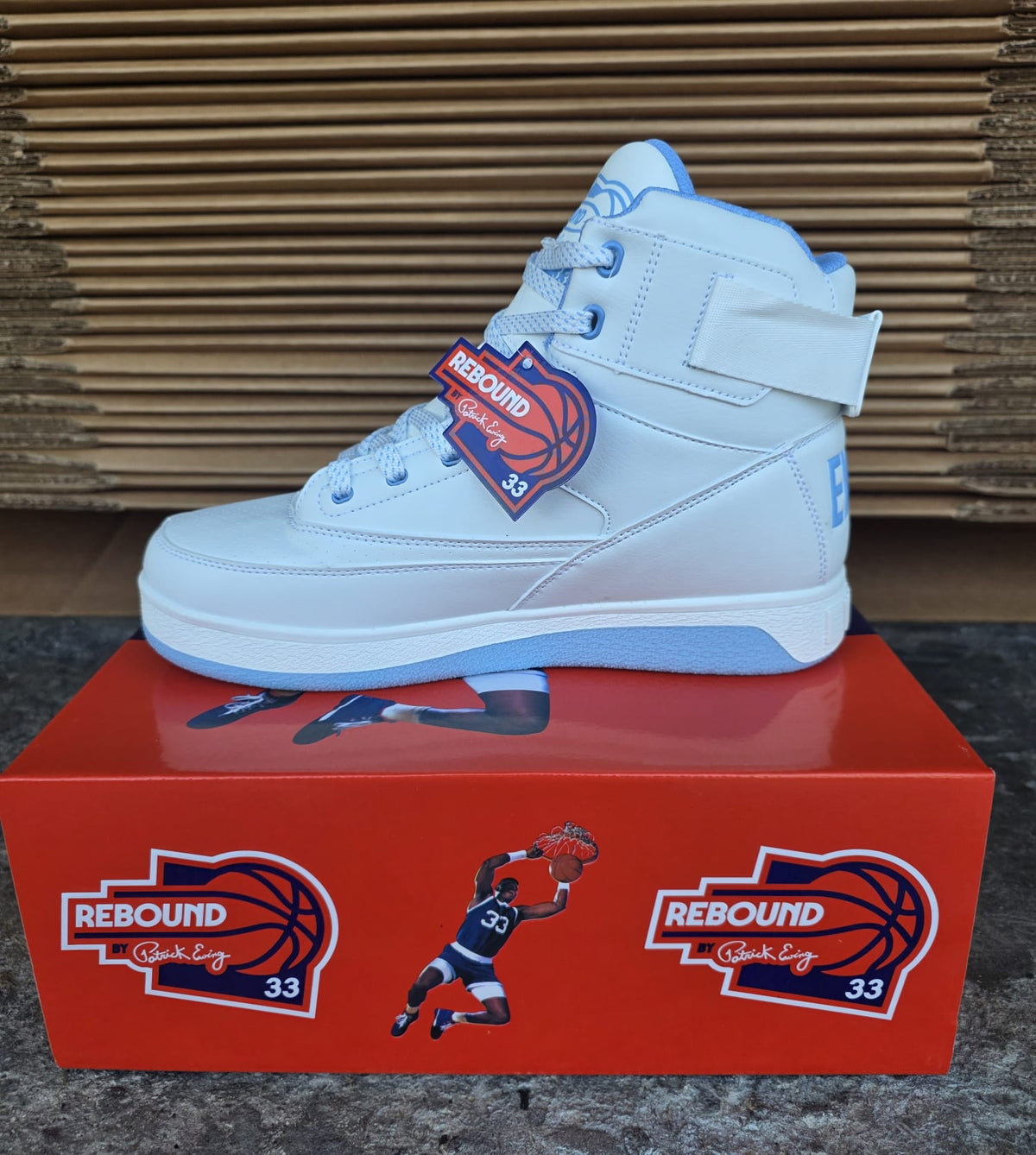 Patrick Ewing 33 Hi Orion Rebound - 1RBE001-411 (White / Caroling Blue) — product view 3