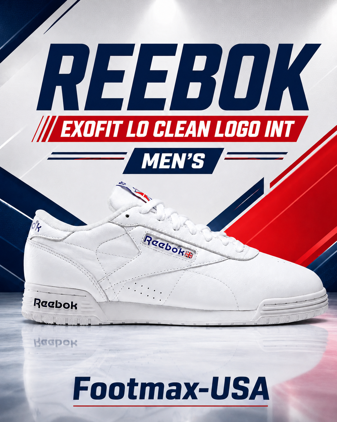 Reebok Exofit Lo Clean Logo Int. - 100000169 - White / Royal (Men's) — product view 1