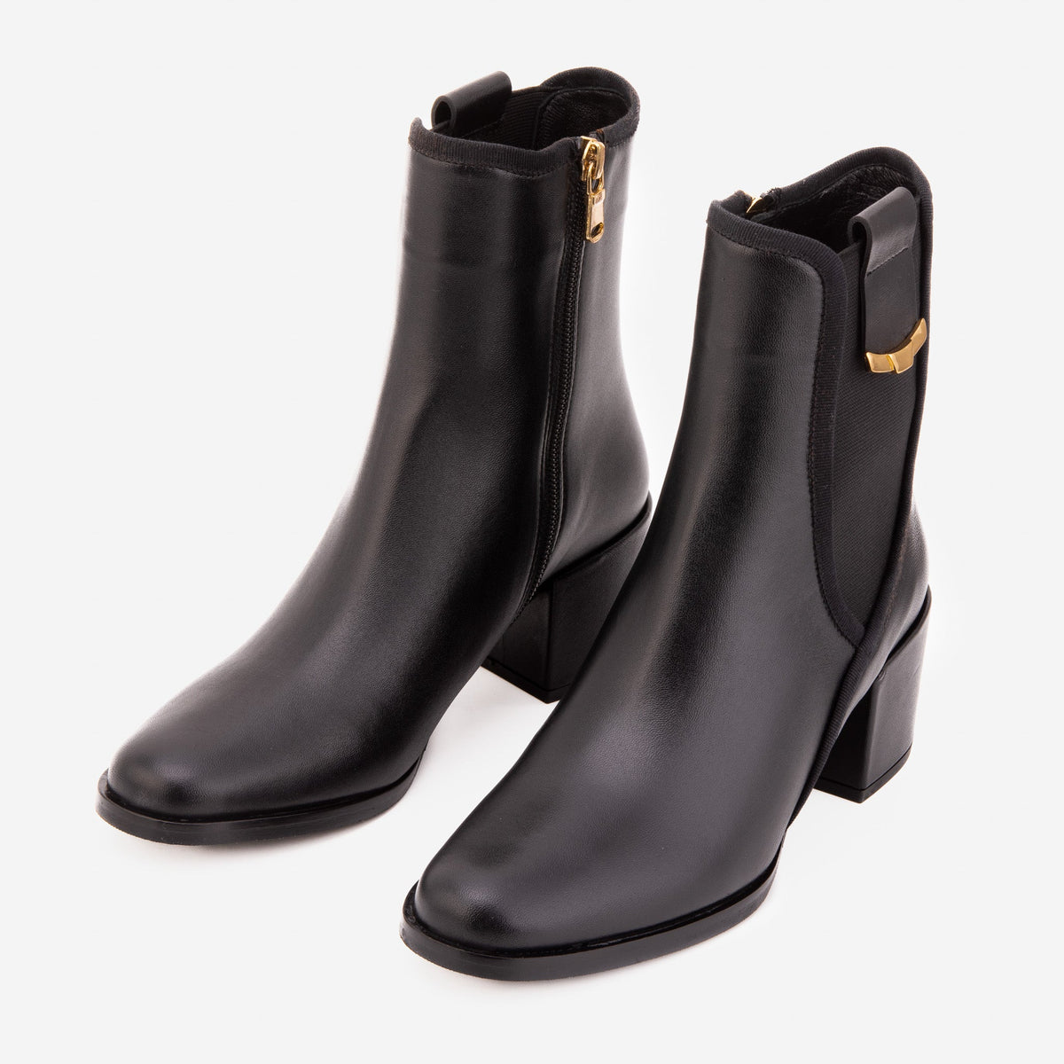 Vinci Leather The Kensington Black Leather Block Heel Women’s Mid-Calf Boot – product view 6