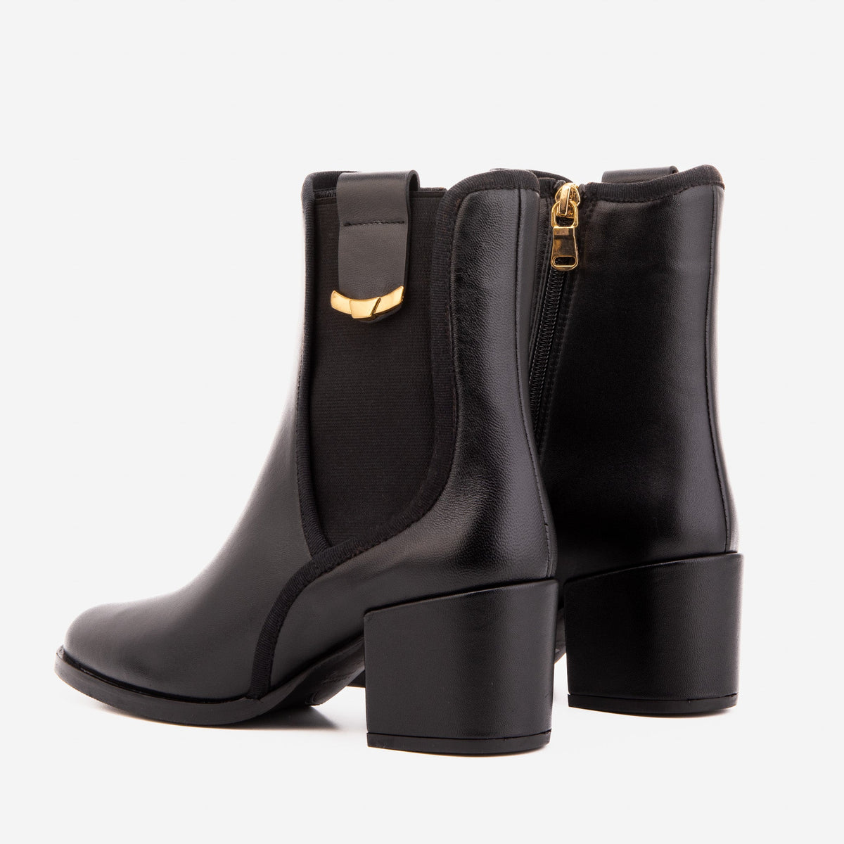 Vinci Leather The Kensington Black Leather Block Heel Women’s Mid-Calf Boot – product view 4