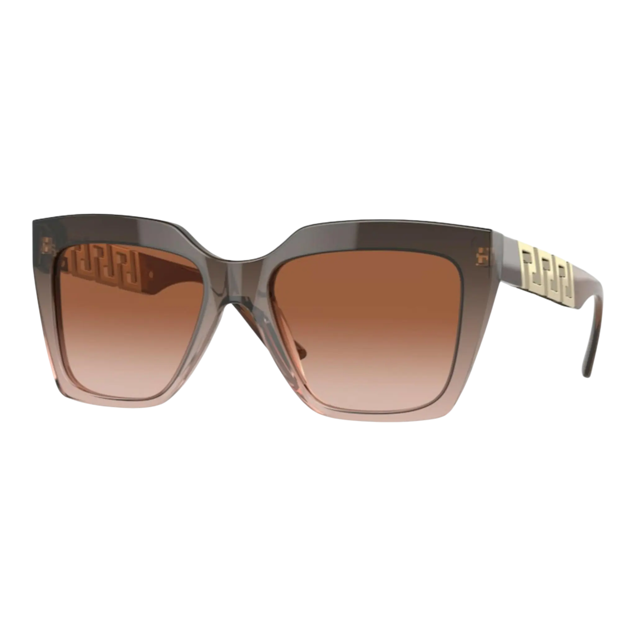 Versace La Greca Women's Sunglasses — Brown Transparent Gradient Beige