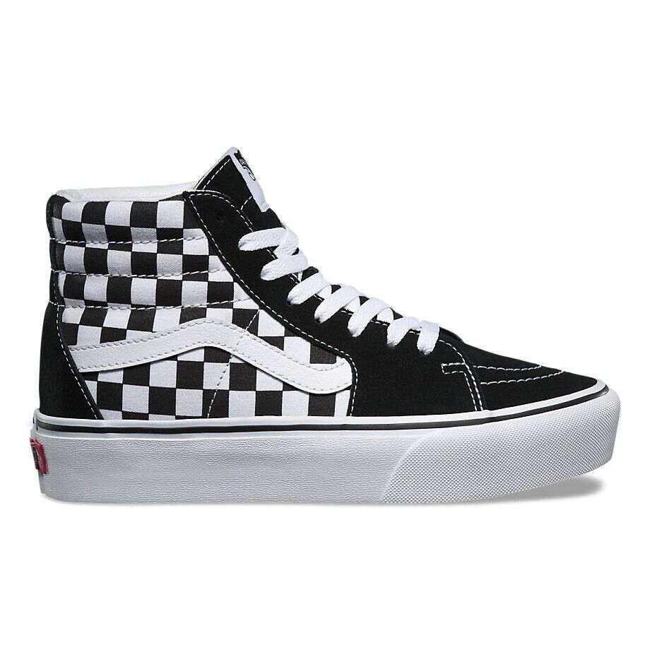 Vans SK8 Hi 2.0 Women's Sneakers — Black/White/Checkerboard