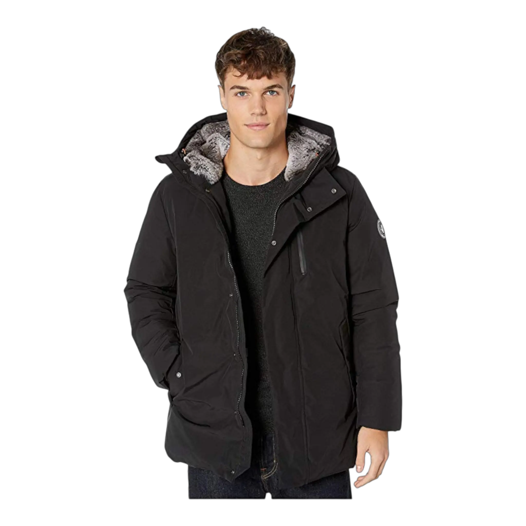 Save The Duck Copy Faux Fur Hooded Men's Parka — Shark Grey