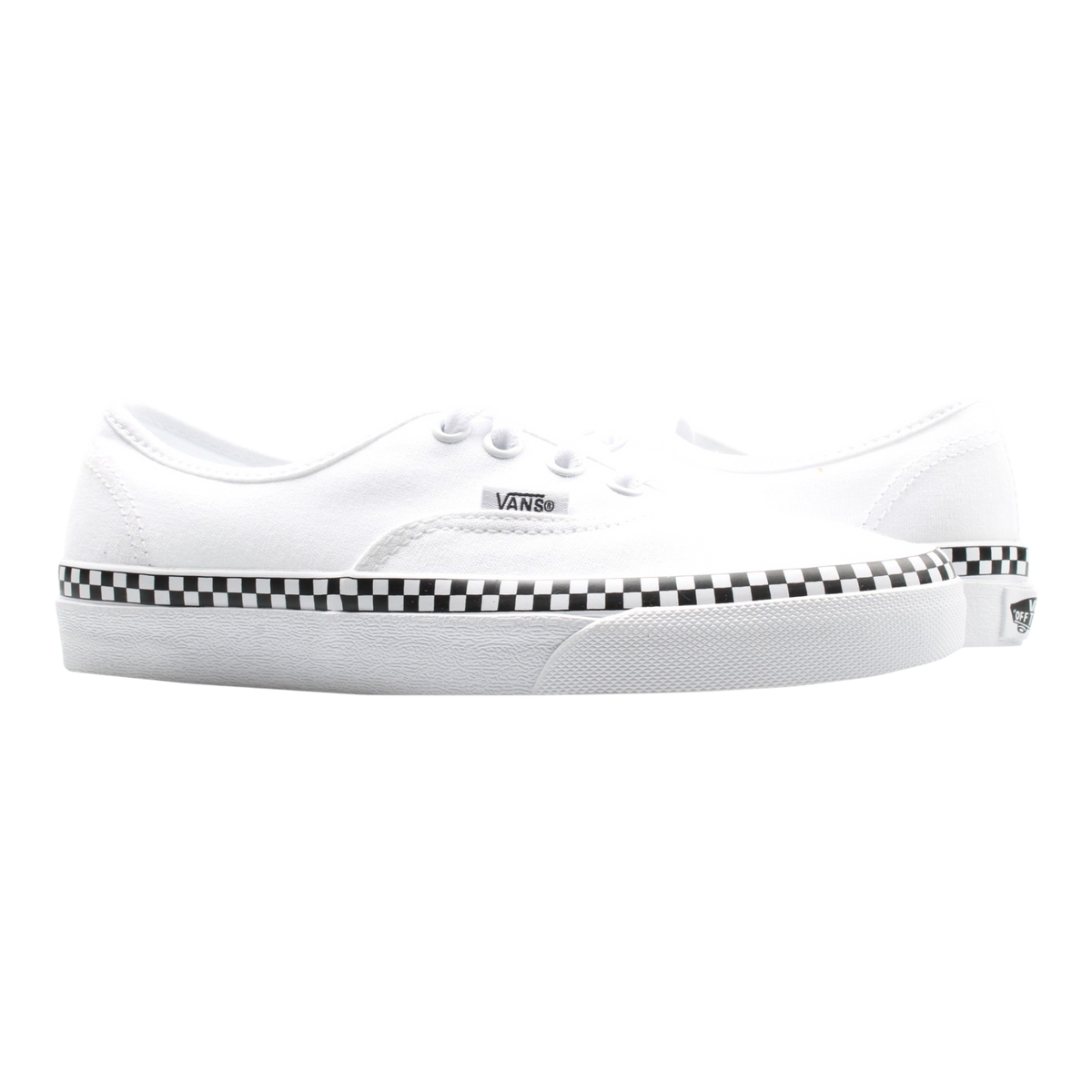 Vans Authentic Check Foxing Sneakers — True White Low-Top – product view 1