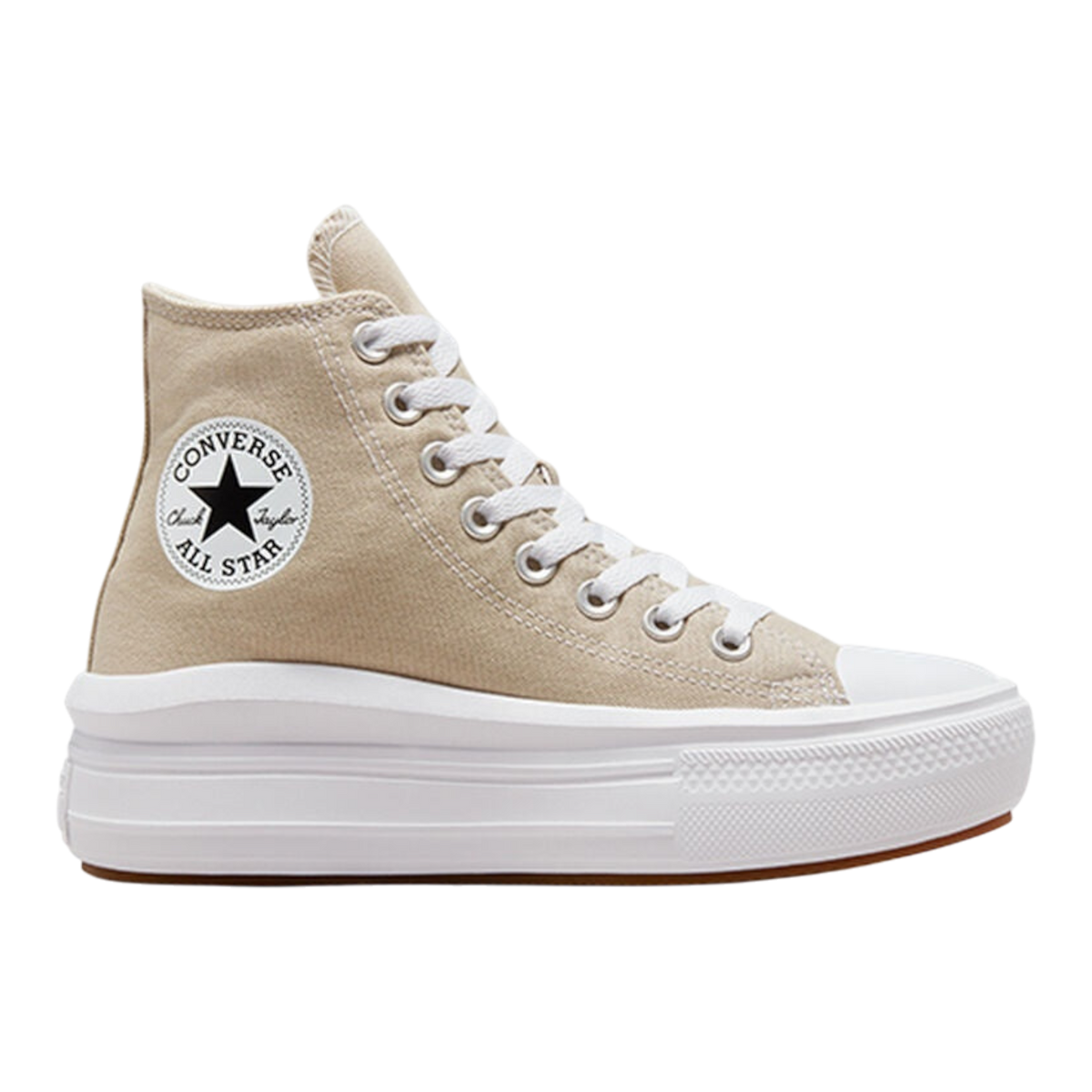 Converse Chuck Taylor All Star Move Women's Platform High-Top Sneakers — Beach Stone Canvas Platform High-Top