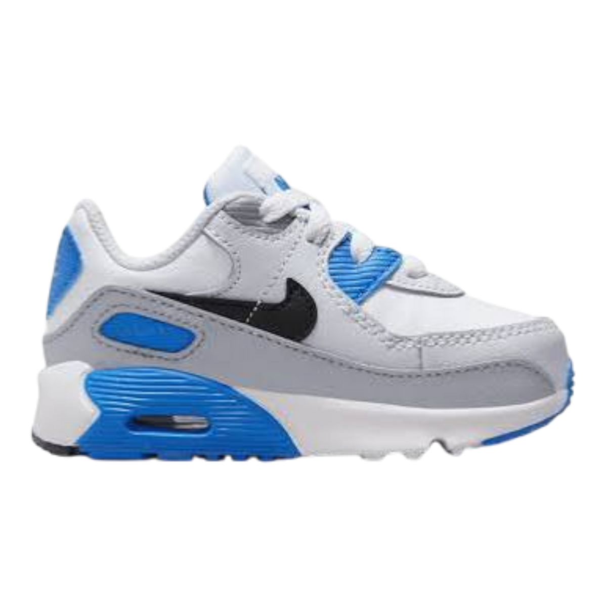 Nike Air Max 90 LTR Toddlers' (TD) Sneakers — White/Photo Blue/Pure Platinum/Black Leather Low-Top