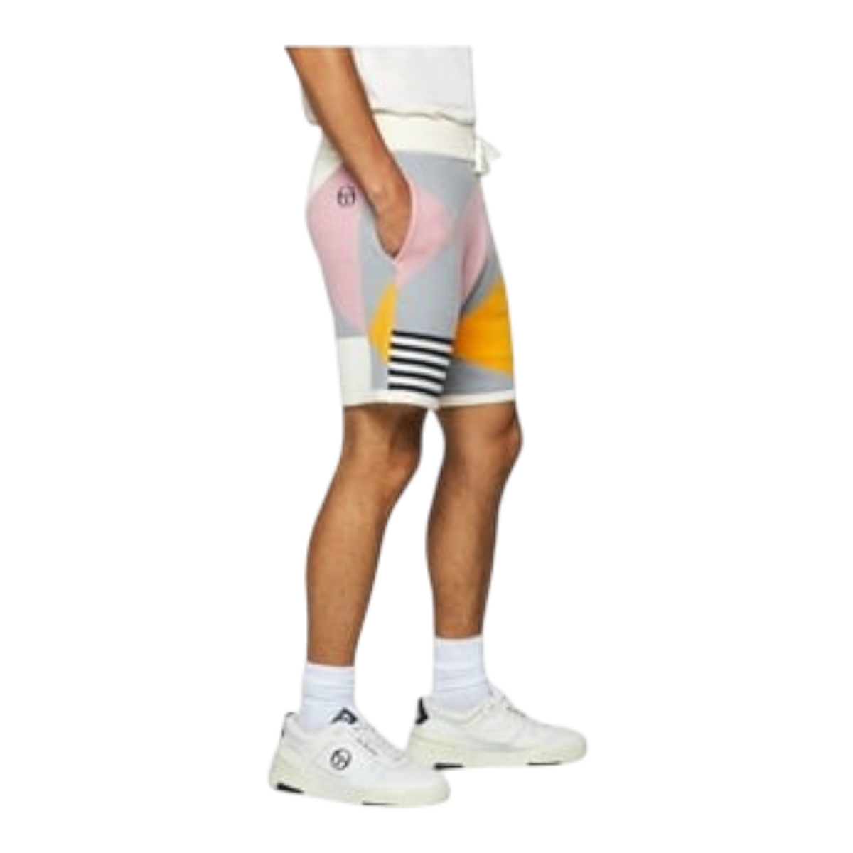 Sergio Tacchini Geo Knit Men's Shorts β White/Multi