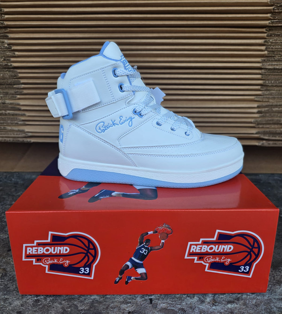 Patrick Ewing 33 Hi Orion Rebound - 1RBE001-411 (White / Caroling Blue) — product view 1